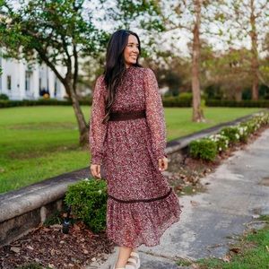Mauve Floral Maxi Dress